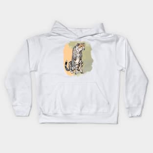 Cheetah Full Figure Watercolor for Cheetah Fans Kids Hoodie